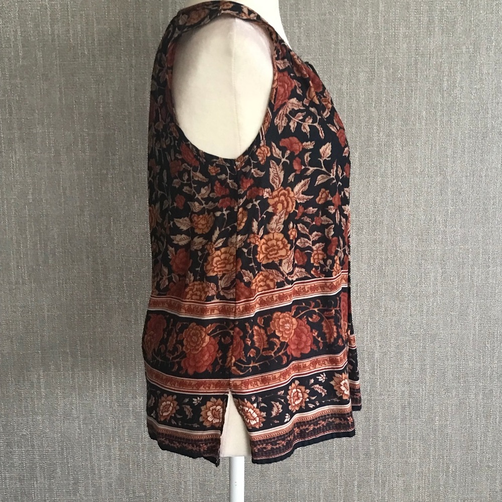 LUCKY BRAND Floral Sleeveless Tie Neck Tank Top - Picture 2 of 4